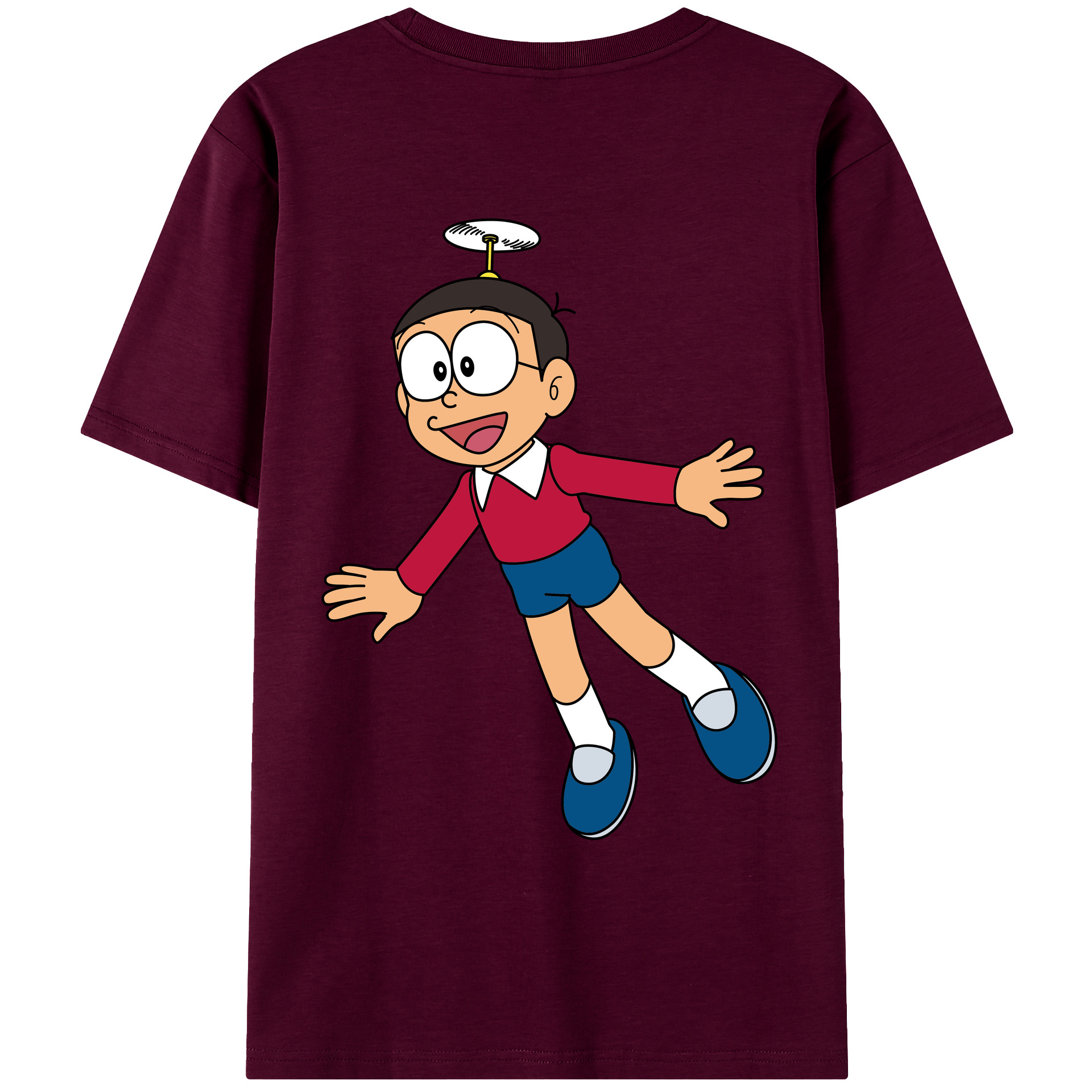 （画像用） ドラえもん 野比 のび太 Doraemon Nobita Nobi レディース半袖Tシャツ(バックプリント)